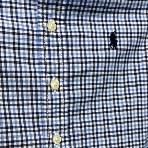 Ralph Lauren Boys' Windowpane Blue/White Check Button-Down Shirt Big Kid S (8) - Picture 2 of 9